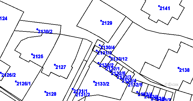 Parcela st. 2131/3 v KÚ Pisárky, Katastrální mapa