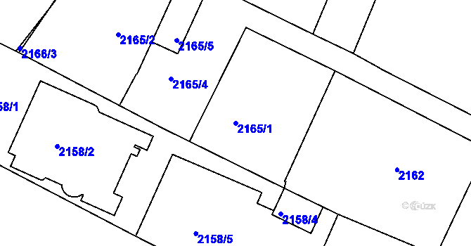 Parcela st. 2165/1 v KÚ Pisárky, Katastrální mapa