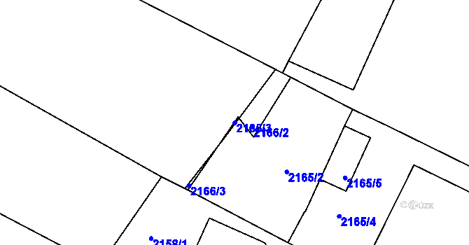 Parcela st. 2165/3 v KÚ Pisárky, Katastrální mapa