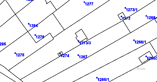 Parcela st. 1273/3 v KÚ Pisárky, Katastrální mapa