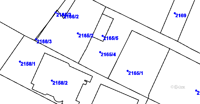 Parcela st. 2165/4 v KÚ Pisárky, Katastrální mapa