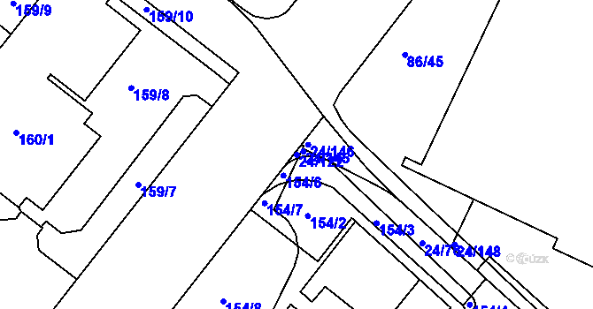 Parcela st. 24/122 v KÚ Pisárky, Katastrální mapa