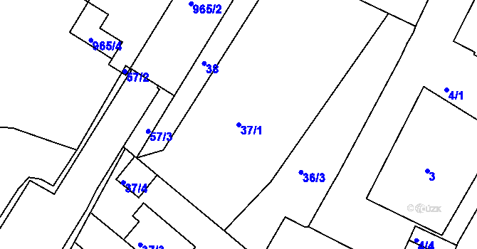 Parcela st. 37/1 v KÚ Nový Lískovec, Katastrální mapa