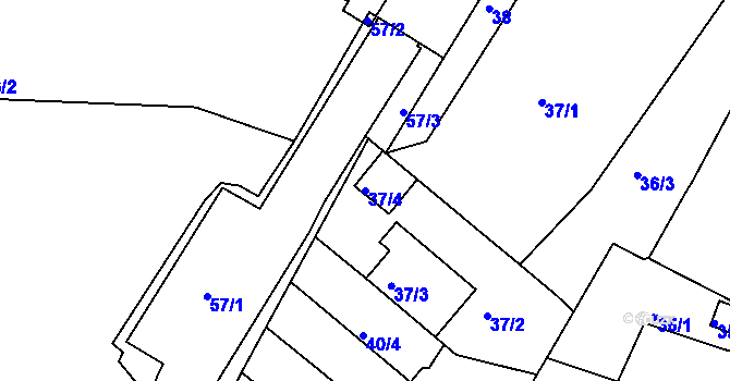 Parcela st. 37/4 v KÚ Nový Lískovec, Katastrální mapa
