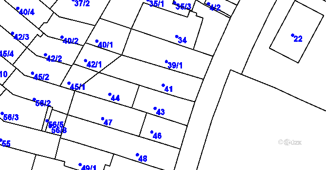 Parcela st. 41 v KÚ Nový Lískovec, Katastrální mapa