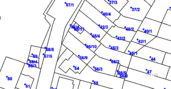 Parcela st. 56/10 v KÚ Nový Lískovec, Katastrální mapa