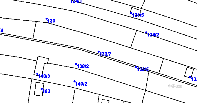 Parcela st. 133/7 v KÚ Nový Lískovec, Katastrální mapa