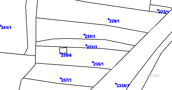 Parcela st. 232/1 v KÚ Nový Lískovec, Katastrální mapa