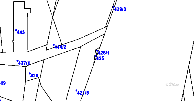 Parcela st. 426/1 v KÚ Nový Lískovec, Katastrální mapa