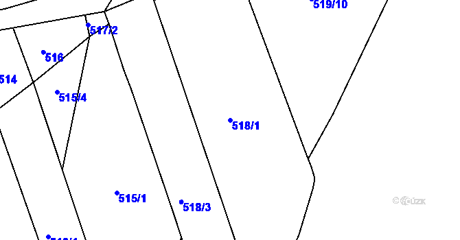 Parcela st. 518/1 v KÚ Nový Lískovec, Katastrální mapa