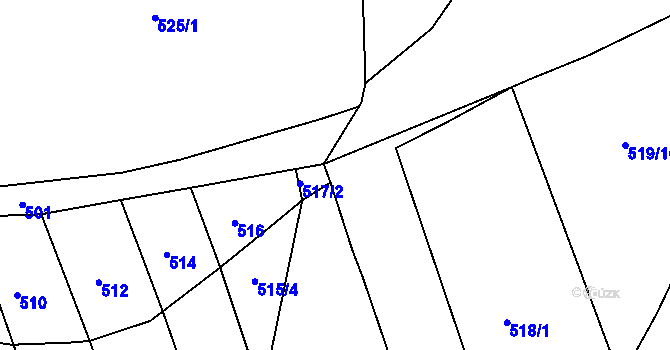 Parcela st. 518/2 v KÚ Nový Lískovec, Katastrální mapa