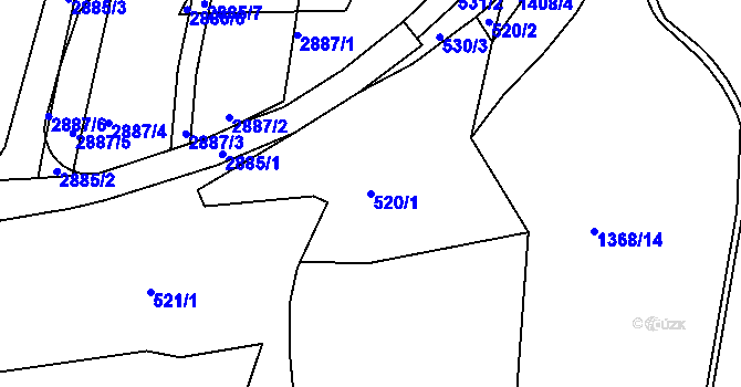 Parcela st. 520/1 v KÚ Nový Lískovec, Katastrální mapa