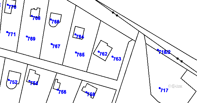 Parcela st. 762 v KÚ Nový Lískovec, Katastrální mapa
