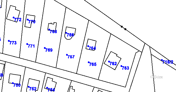 Parcela st. 764 v KÚ Nový Lískovec, Katastrální mapa