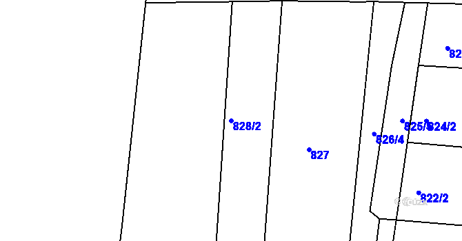 Parcela st. 828/2 v KÚ Nový Lískovec, Katastrální mapa