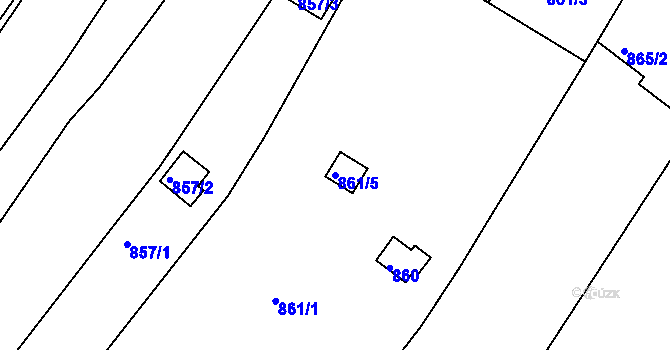 Parcela st. 861/5 v KÚ Nový Lískovec, Katastrální mapa