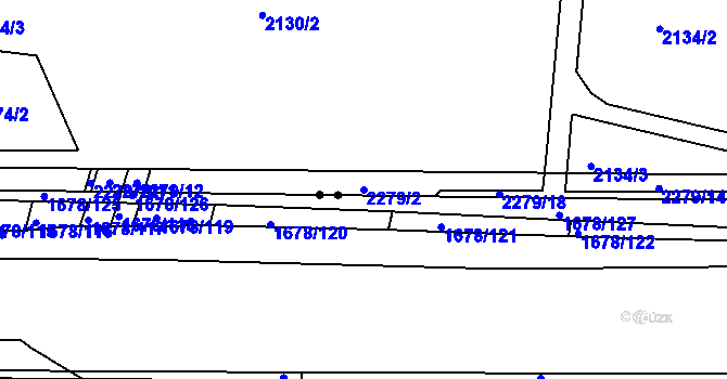 Parcela st. 2279/2 v KÚ Nový Lískovec, Katastrální mapa