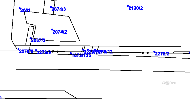Parcela st. 2279/12 v KÚ Nový Lískovec, Katastrální mapa