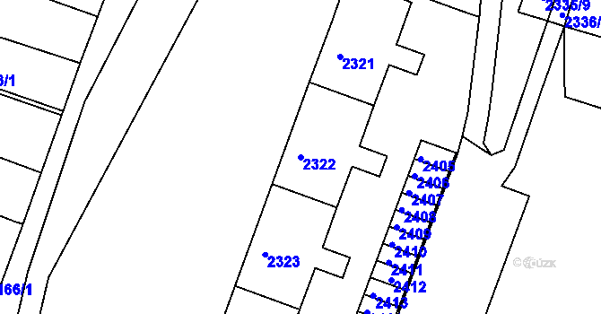 Parcela st. 2322 v KÚ Nový Lískovec, Katastrální mapa