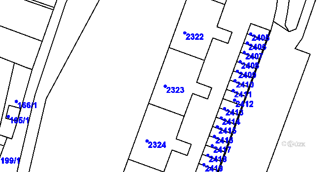 Parcela st. 2323 v KÚ Nový Lískovec, Katastrální mapa