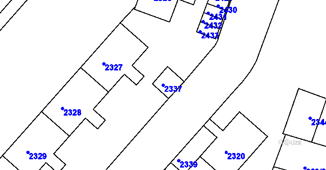 Parcela st. 2337 v KÚ Nový Lískovec, Katastrální mapa