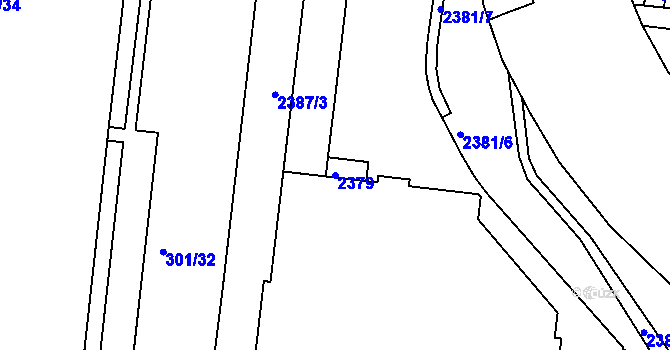 Parcela st. 2379 v KÚ Nový Lískovec, Katastrální mapa