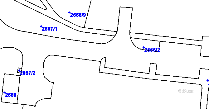 Parcela st. 2552/4 v KÚ Nový Lískovec, Katastrální mapa