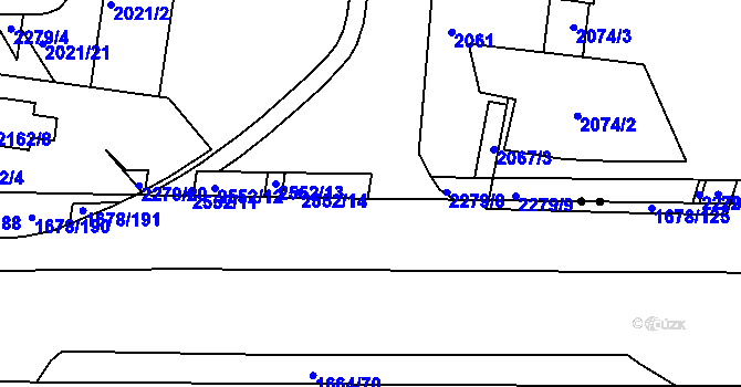 Parcela st. 2552/15 v KÚ Nový Lískovec, Katastrální mapa