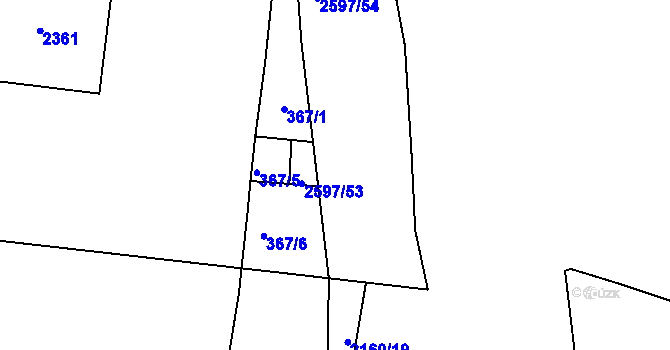 Parcela st. 2597/55 v KÚ Nový Lískovec, Katastrální mapa