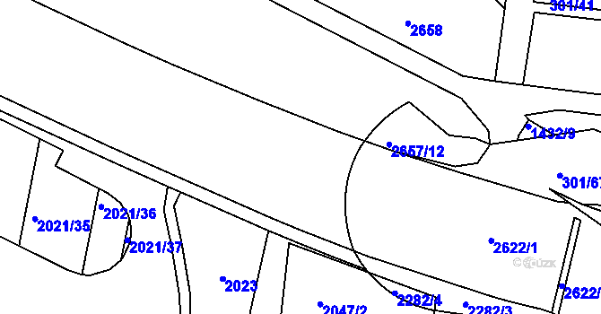 Parcela st. 2622/5 v KÚ Nový Lískovec, Katastrální mapa