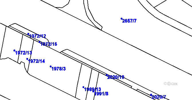 Parcela st. 2622/11 v KÚ Nový Lískovec, Katastrální mapa