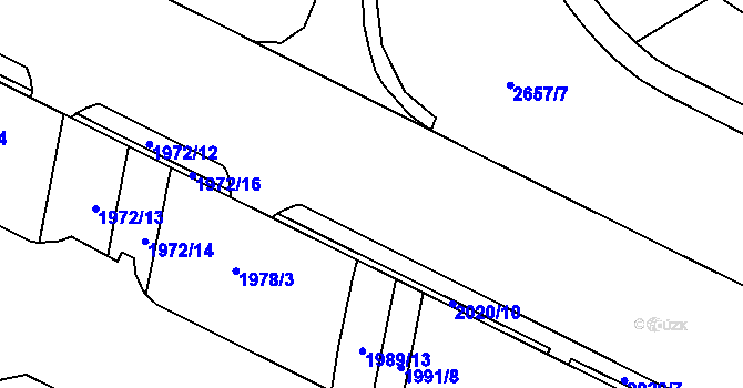 Parcela st. 2622/12 v KÚ Nový Lískovec, Katastrální mapa