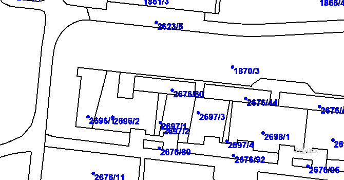 Parcela st. 2676/60 v KÚ Nový Lískovec, Katastrální mapa