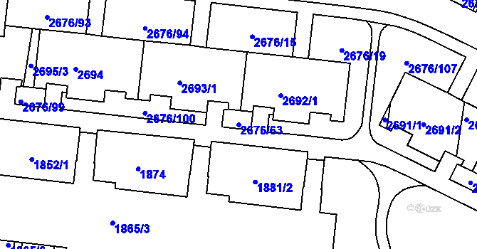 Parcela st. 2676/63 v KÚ Nový Lískovec, Katastrální mapa