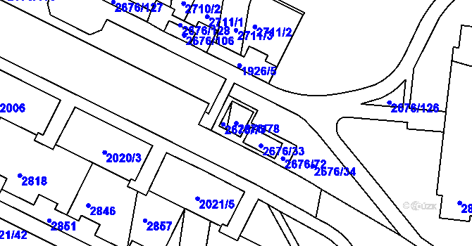 Parcela st. 2676/78 v KÚ Nový Lískovec, Katastrální mapa