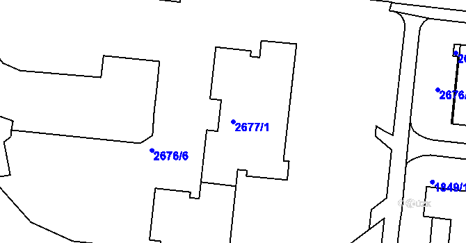 Parcela st. 2677/1 v KÚ Nový Lískovec, Katastrální mapa