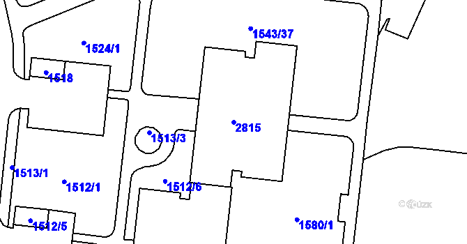 Parcela st. 2815 v KÚ Nový Lískovec, Katastrální mapa