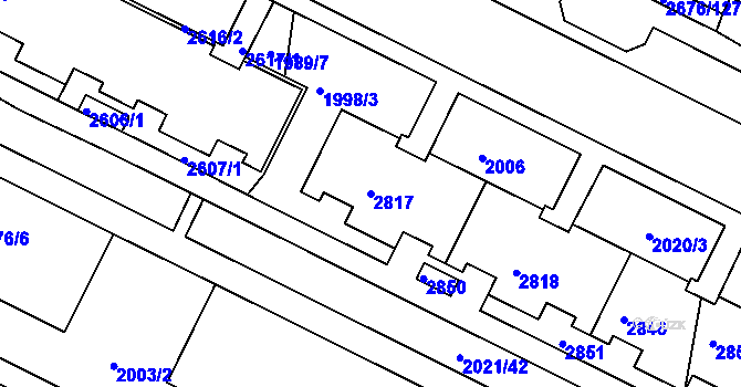 Parcela st. 2817 v KÚ Nový Lískovec, Katastrální mapa
