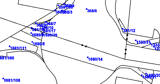 Parcela st. 381/5 v KÚ Nový Lískovec, Katastrální mapa
