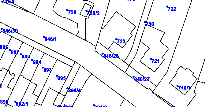 Parcela st. 846/26 v KÚ Nový Lískovec, Katastrální mapa