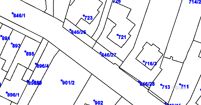 Parcela st. 846/27 v KÚ Nový Lískovec, Katastrální mapa