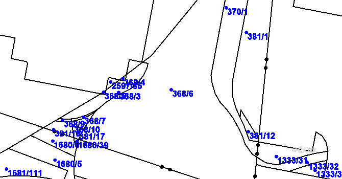 Parcela st. 368/6 v KÚ Nový Lískovec, Katastrální mapa