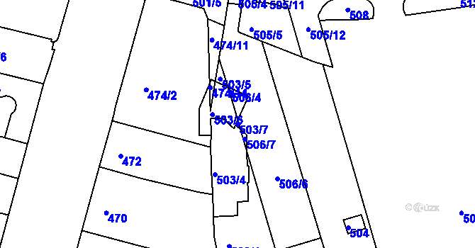 Parcela st. 503/7 v KÚ Nový Lískovec, Katastrální mapa