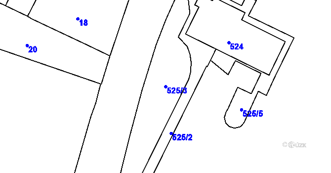 Parcela st. 525/3 v KÚ Nový Lískovec, Katastrální mapa