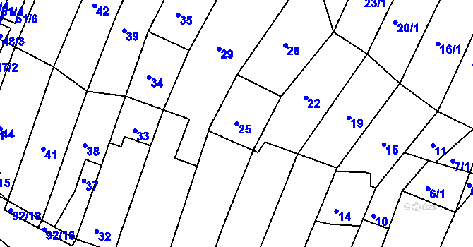 Parcela st. 25 v KÚ Kohoutovice, Katastrální mapa