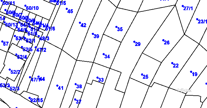 Parcela st. 34 v KÚ Kohoutovice, Katastrální mapa