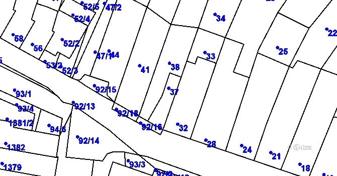 Parcela st. 37 v KÚ Kohoutovice, Katastrální mapa