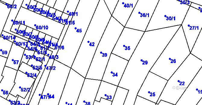 Parcela st. 39 v KÚ Kohoutovice, Katastrální mapa