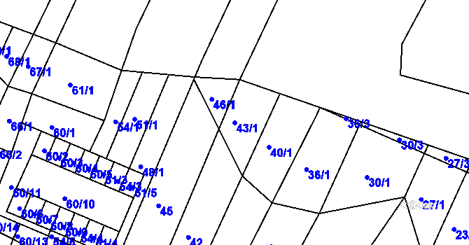 Parcela st. 43/1 v KÚ Kohoutovice, Katastrální mapa
