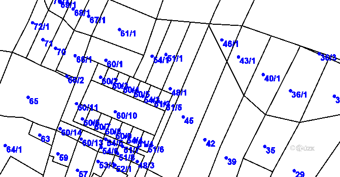 Parcela st. 48/1 v KÚ Kohoutovice, Katastrální mapa